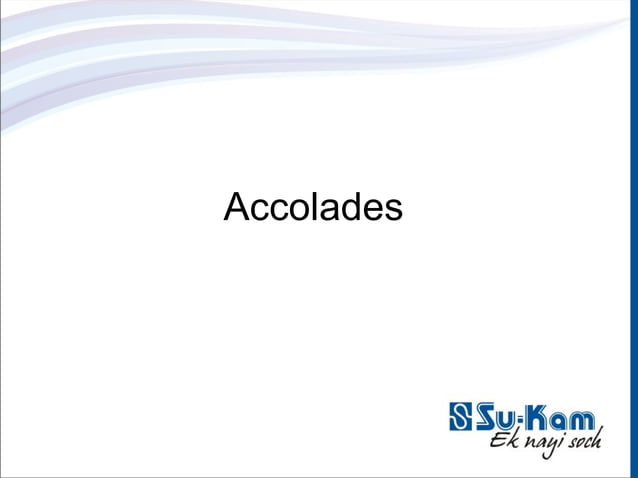 Su-Kam awards deck — Accolades section divider