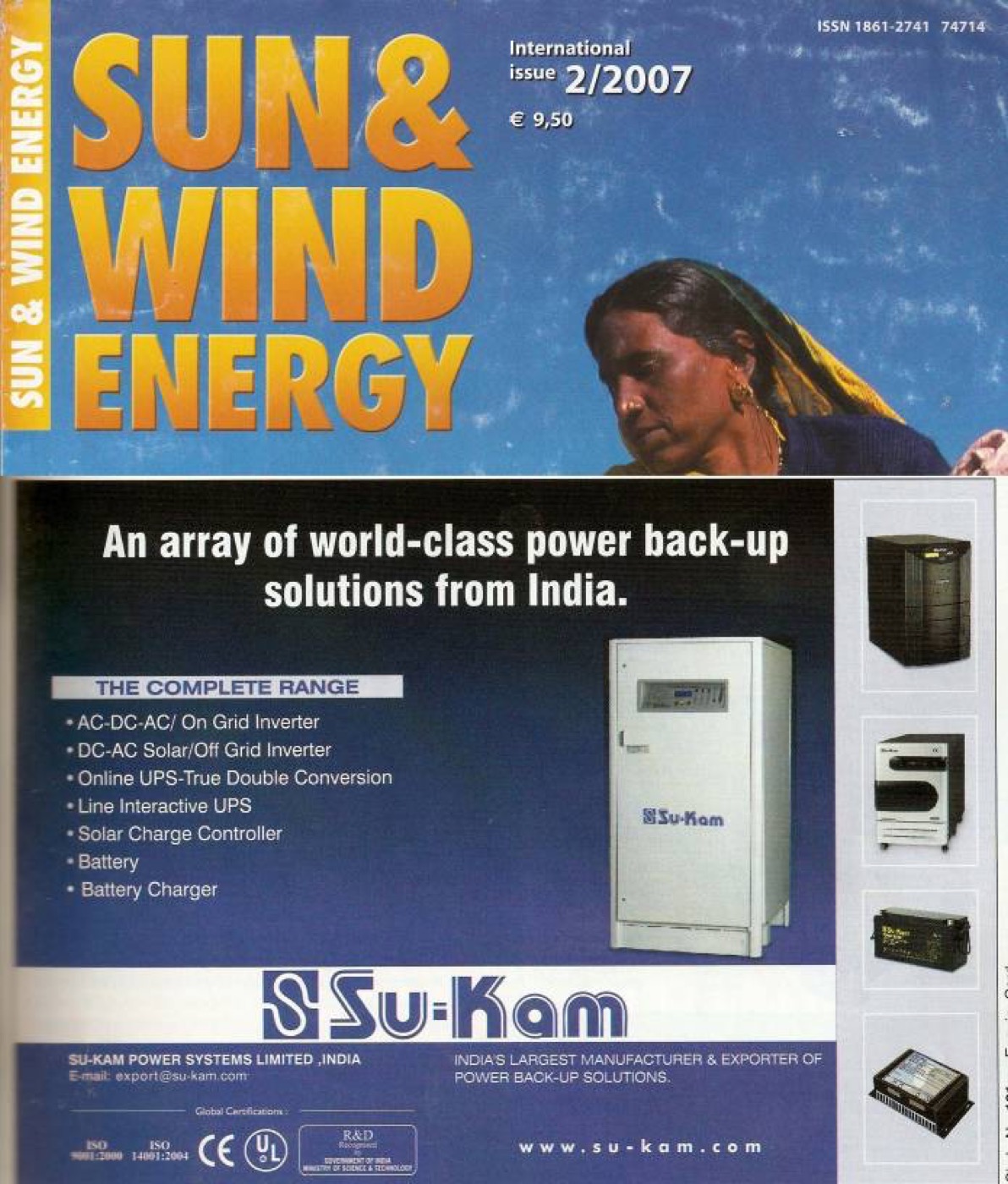 Sun & Wind Energy 2/2007 Su-Kam advertisement