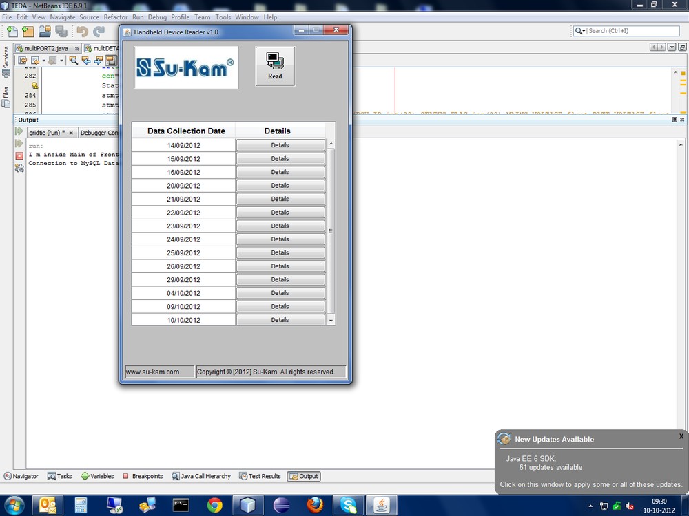 Su-Kam Handheld Device Reader utility software for downloading PCU data to PC