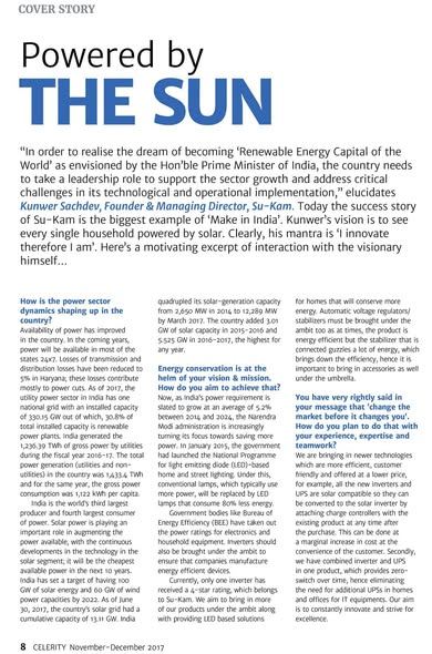 CELERITY Magazine Cover Story — Kunwer Sachdev's #MissionSun