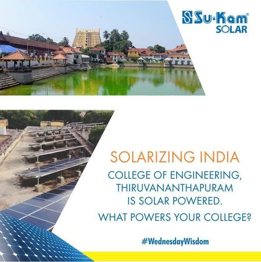 #WednesdayWisdom — College of Engineering, Thiruvananthapuram Goes Solar