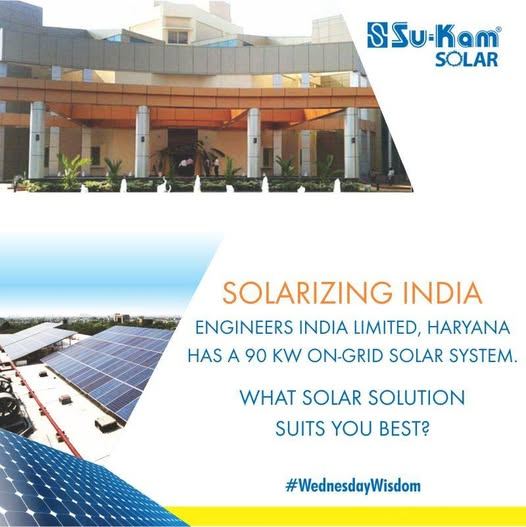 #WednesdayWisdom — Engineers India Limited, Haryana: 90 KW On-Grid Solar