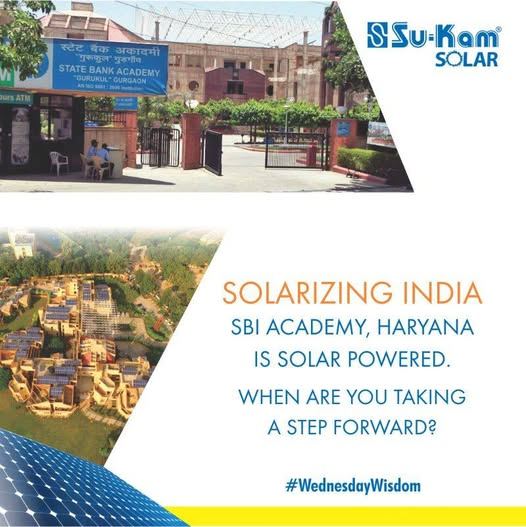 #WednesdayWisdom — SBI Academy, Haryana Goes Solar