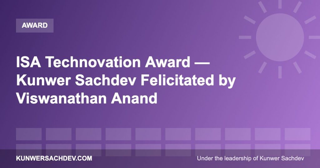 ISA Technovation Award, with Viswanathan Anand.
