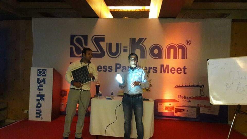 On stage at a Su-Kam Dealers Meet.
