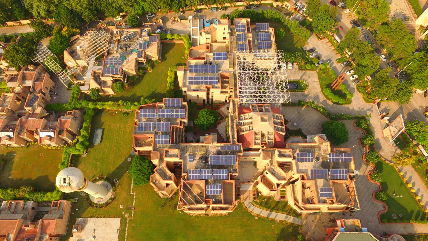Rooftop solar at the SBI Academy campus.